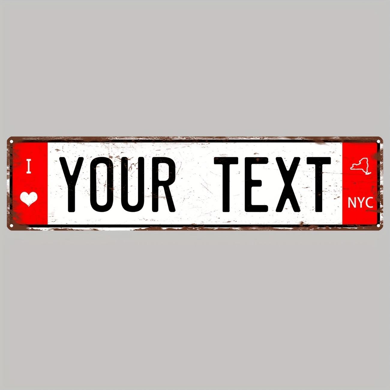 Customizable Retro Metal Sign 40x10cm Car Home Wall Decor жёлтый