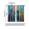 Set Of 2 Filtering Curtains Excluding Rods Non Movable Without Batteries Style Sun Moon Cats Use Bohemian Made Polyester