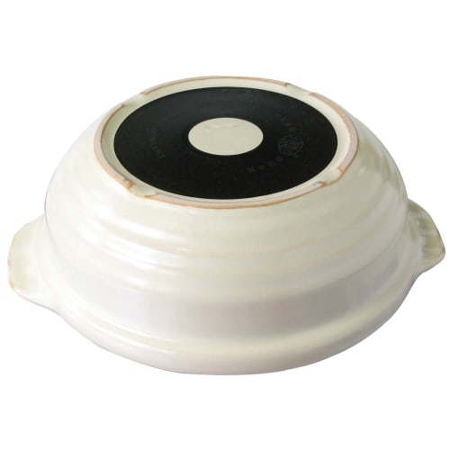 NATURAL New IH-Compatible Earthenware Pot, Size 8, White, Serves 3-4 People