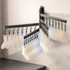 Wall-Mounted Folding Clothes Drying Rack for Socks, Underwear, and Underpants with Clips.