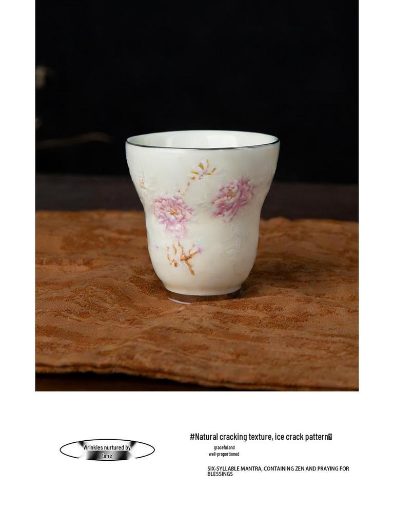 Apricot Yellow Butterfly & Floral Gaiwan Tea Cup with Silver Edge - High-grade Ceramic for Women's Tea Brewing