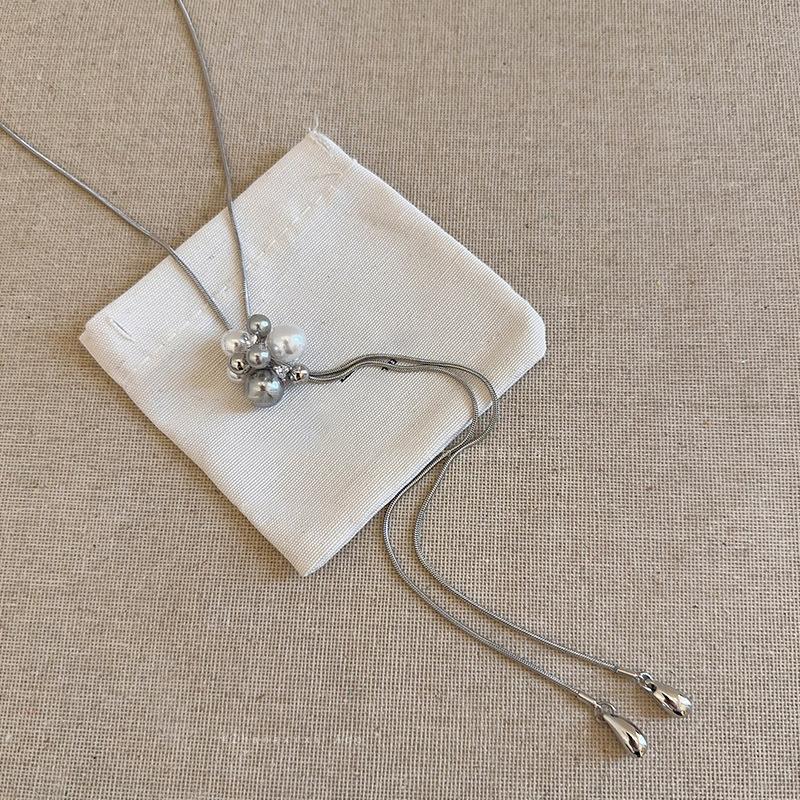 

Циркон контрастного цвета капля воды жемчуг регулируемое колье индивидуальный холодный ветер простая цепочка для свитера нишевый универсальный предмет украшение