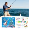 2025 Fishing Lure Countdown Advent Calendar 24 Days Christmas Countdown Calendar Fishing Tackle Lures Theme Christmas Gifts