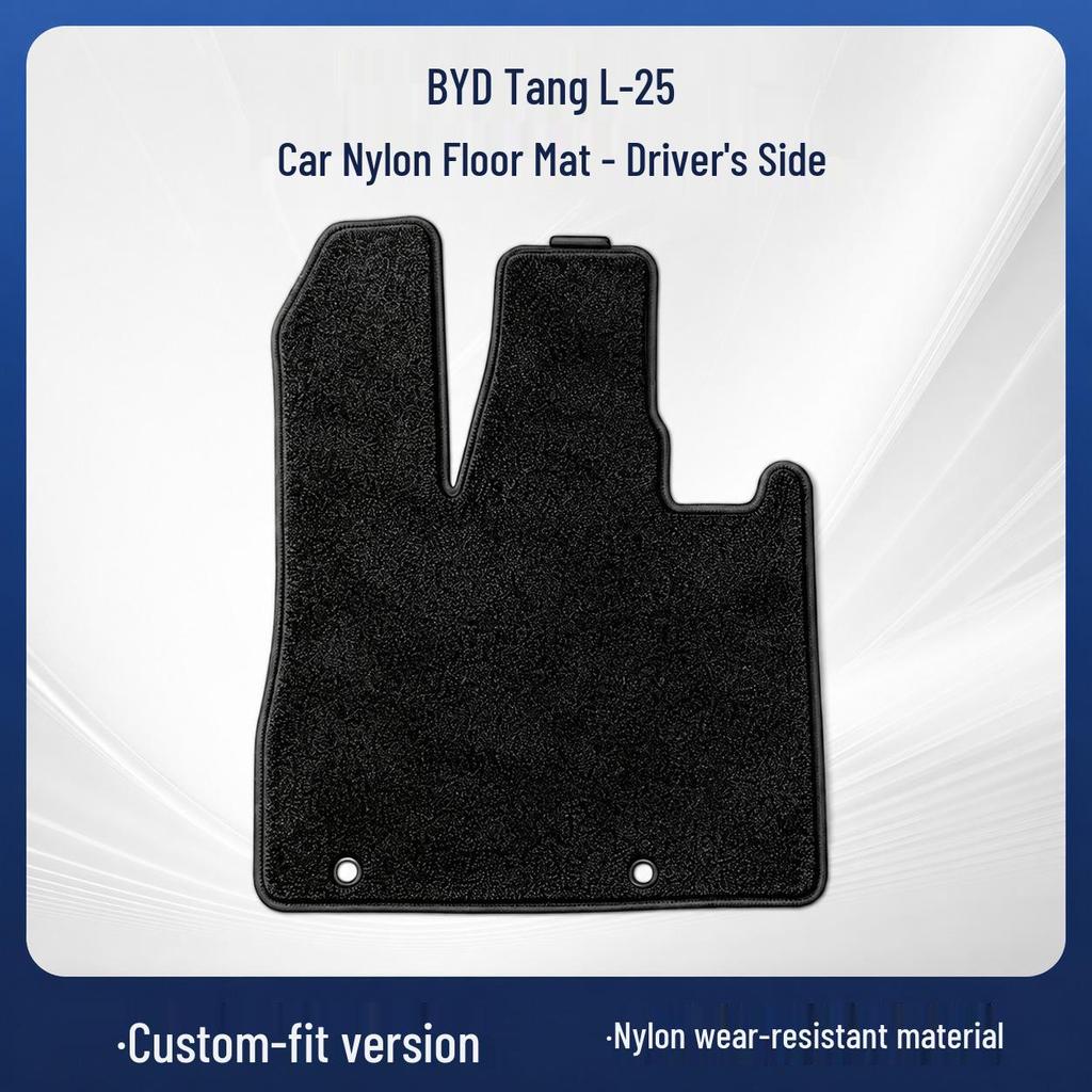 Black Nylon Velour Floor Mats for BYD Tang L-25 Model