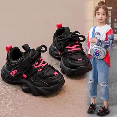 Mädchen Sportschuhe Neue Herbst und Winter Kinder Einzelschuhe Mädchen Papa Schuhe Samt Warme Zwei Baumwollschuhe