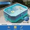 Inflatable Children's Swimming Pool with Slide - No Inflation Needed, Thickened Foldable Design for Home and Outdoor Use