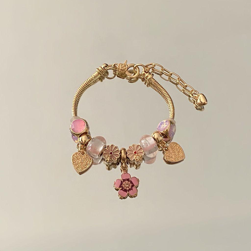 Fashion Heart Flower Butterfly Charm Bracelet For Women Gift Accessory