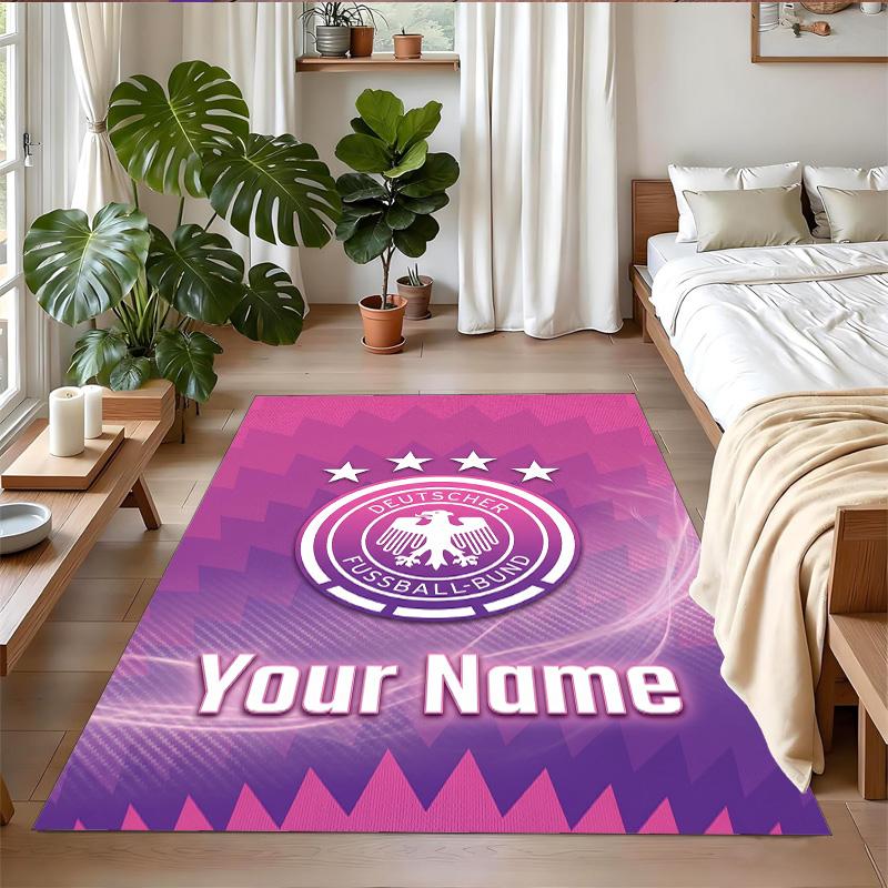 Crystal Velvet Rug Custom Name Text, Soft Non Slip Floor Mat Home DecorGermany national football team