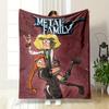 Two Animated Characters, One Lifting the Other, with a Rock-style Theme. for All Seasons Blanket Lunch Break Throw Gift
