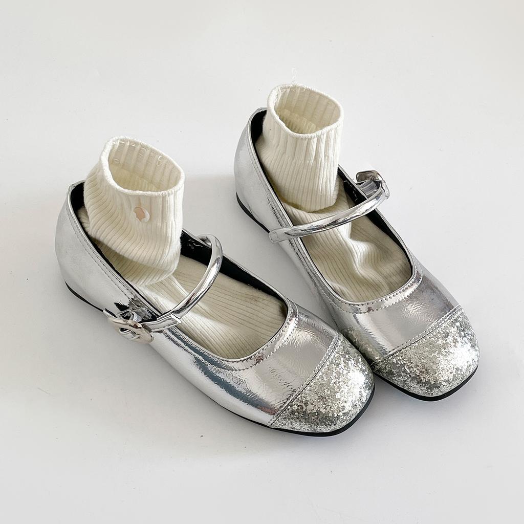 Retro Silver French Flat Bottom Inner Height Increase Light Mouth Single Shoes Women's Summer 2025 New Versatile Soft Sole Mary Jane Women's Shoes