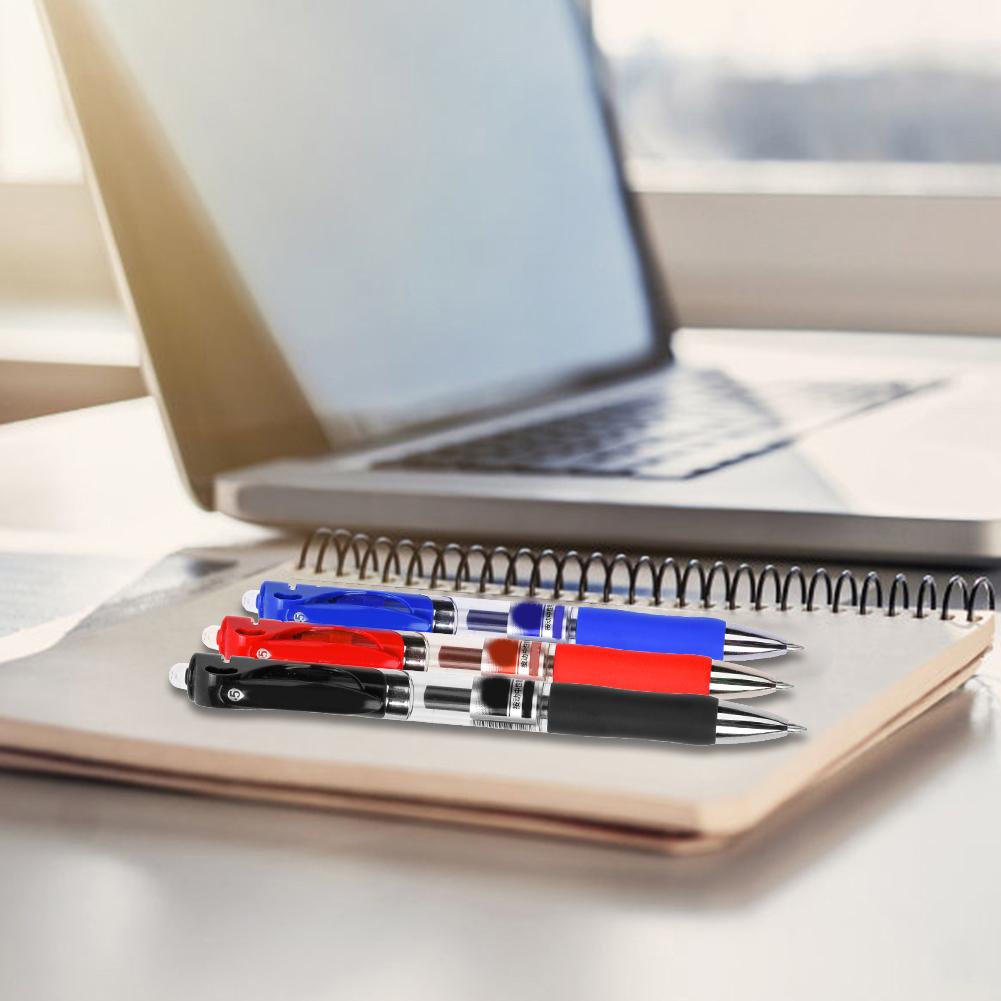 12 ks kuličkové pero protiskluzová měkká gumová rukojeť plastový stiskací typ školní kancelářské papírnictví 0,5m