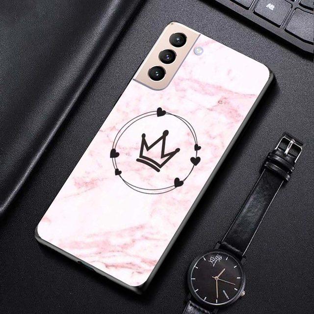Carcasa de telefon cu flori de marmura roz pentru Samsung Galaxy S21 S20 S10 S9 S8 Plus Ultra 5g S10lite S10e S7edge S20 S21 Fe Husa moale