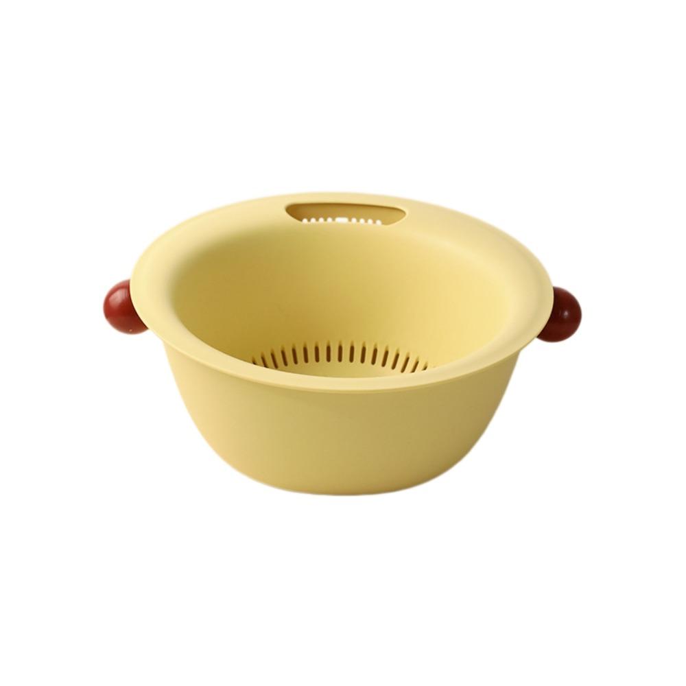 Double Layer Fruit Vegetable Washing Bowl Water-Filtering Basin Food Storage Container  Household