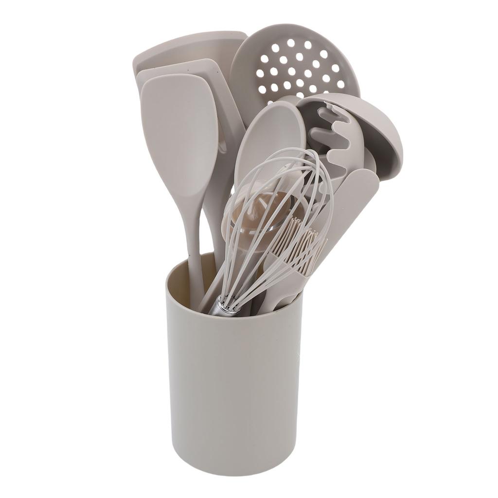 Kitchen Utensils Set Silicone Heat Proof Anti Scald Spatula Spoon Whisk Kitchen Gadgets Tools with Holder for Cooking