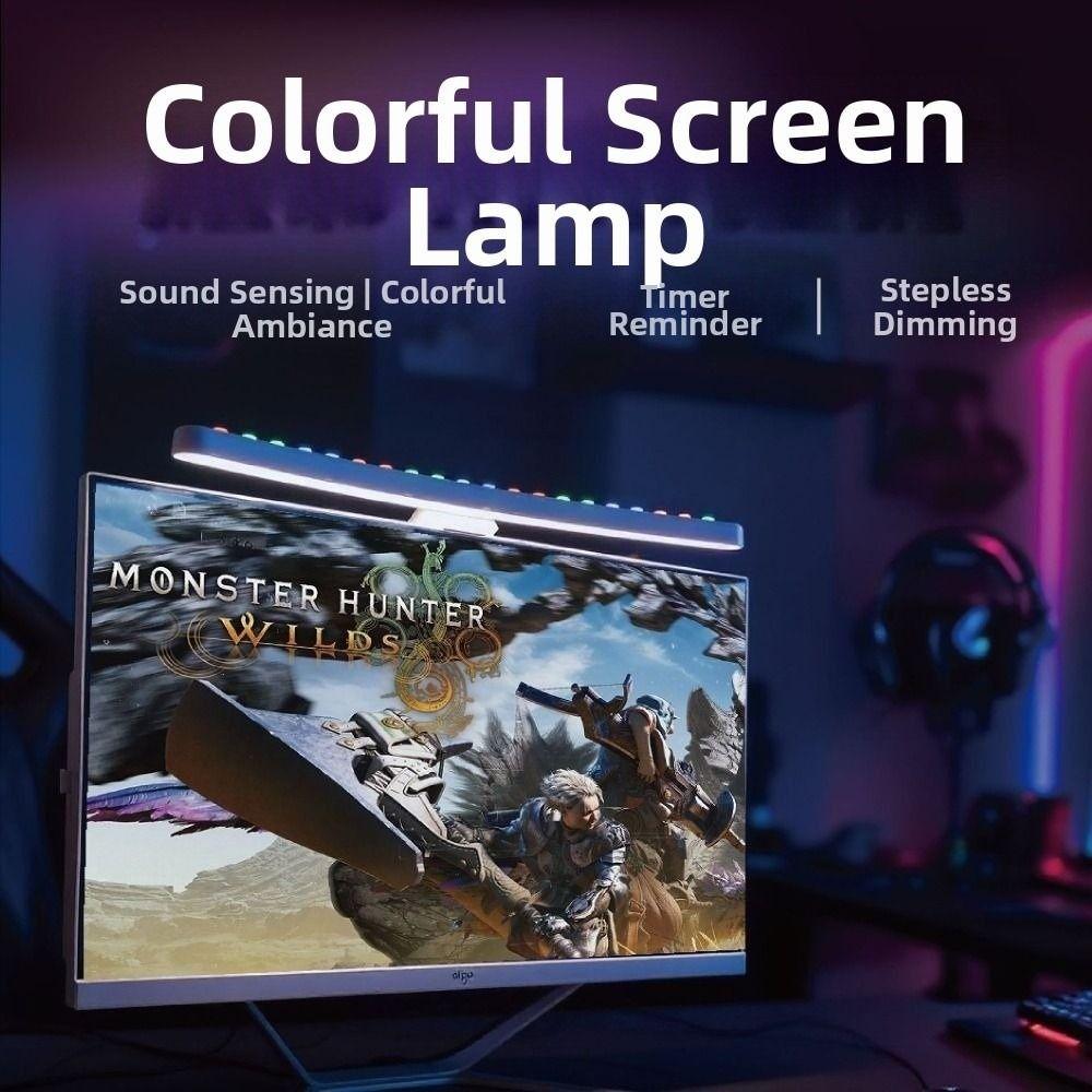 Touch Control Screen Hanging Lamp Dimming Function Gaming Monitor Lights Gaming Setup