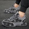 Men’s Sports Shoes Black Skateboard Shoes Student Fashion Printed Running Sneakers Plus Size