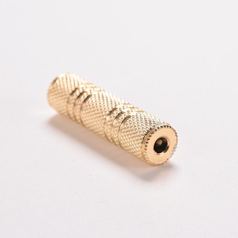 1PCS Gold Silver 3.5mm Female To Female Audio Adapter Connector Coupler Stereo F/F Extension