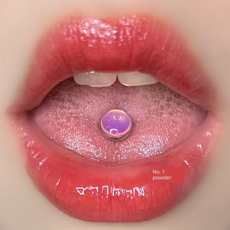 

Satan s Kid s Tongue Burst Tongue Pin Sexy Fashion Titanium Steel Short Rod Tongue Ring Piercing Jewelry No. 1 Powder, Rod Length 14, Rod Thickness 1.6mm