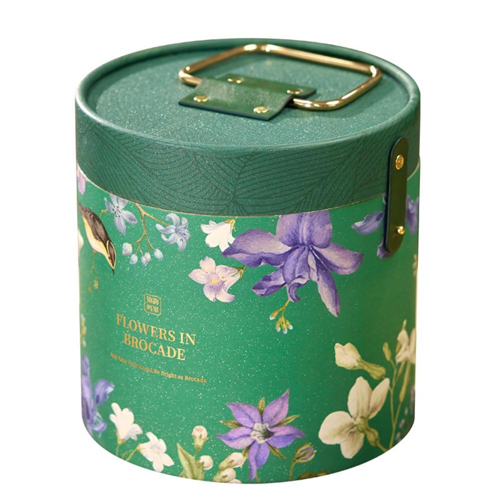 Hot Stamping Process Dragon Boat Festival Gift Box Round Gift Packaging Basket  Festival зелёный