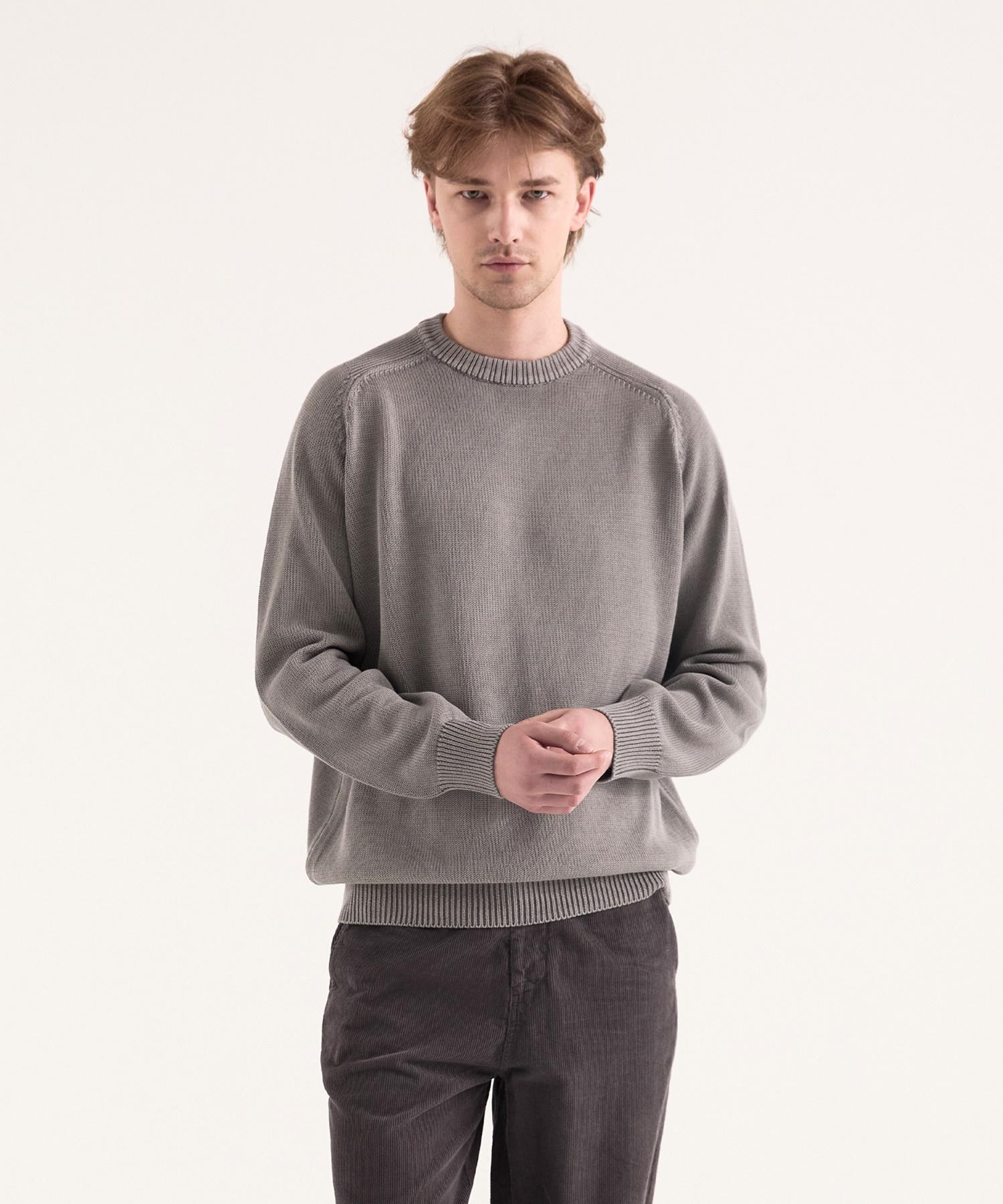 Vibrante Garment-Dyed Washable Round Knit - Grey Grey/S