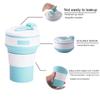 350ML Silicone Folding Cup Collapsible Mug With Cover Coffee Travel Outdoors Portable Water Drinking Tea Cups