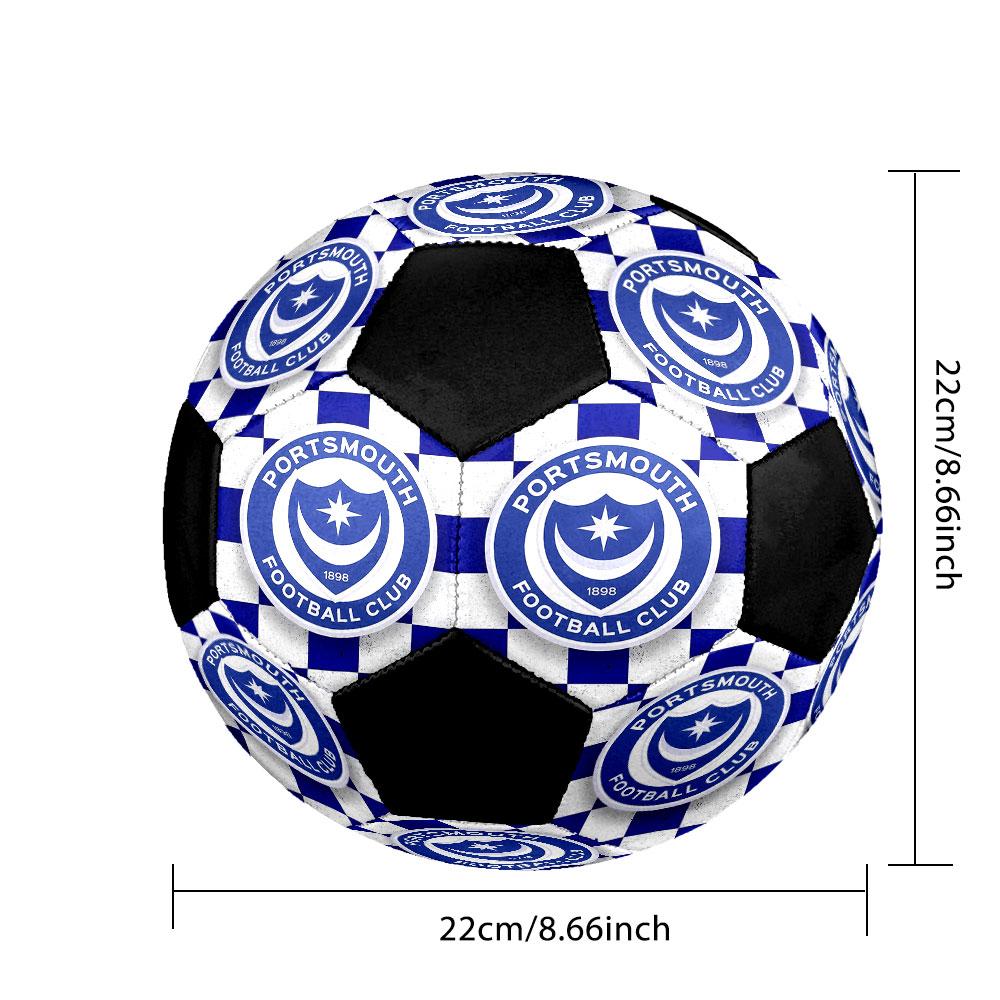 1 pz Pallone da Calcio Portsmouth Football Club Taglia 5 Pallone da Calcetto Indoor alla Moda Colorato Gioco per il Cortile - Ottimo Regalo per i Fan dello Sport HE44
