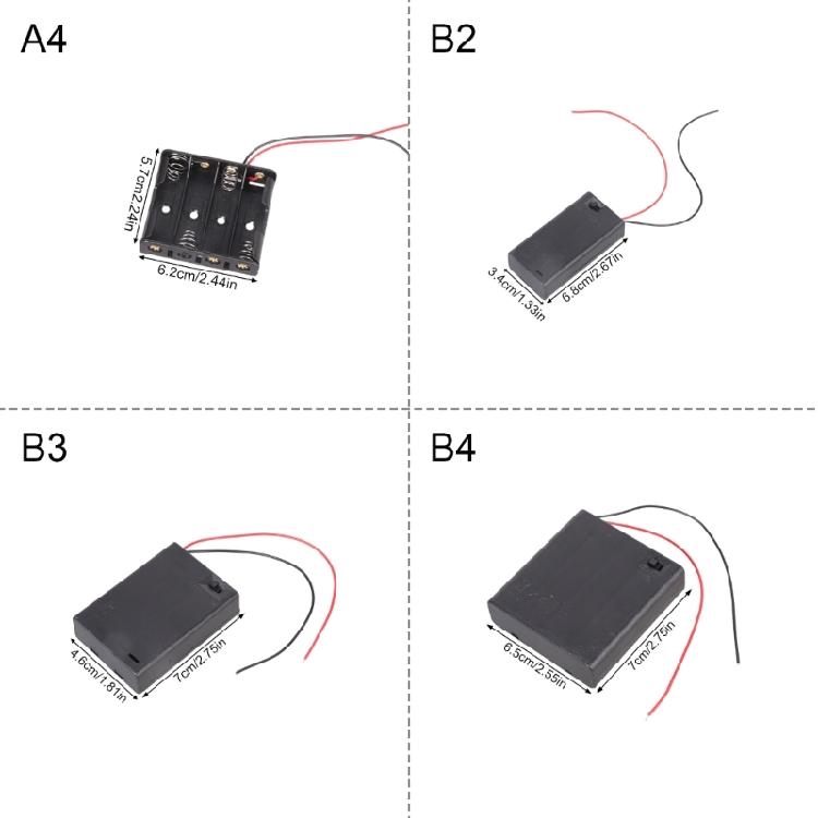 2PcsPortable 2A Battery Holder Organiser Case Plastic Enclosure Secure Wire Link for Home Office and Hobbyists