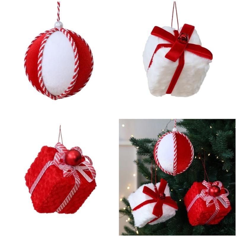 Decoraciones de Árbol de Navidad Terciopeladas Variadas Adornos Festivos Seguros Para Niños Mascotas Suministros de Manualidades Duraderos