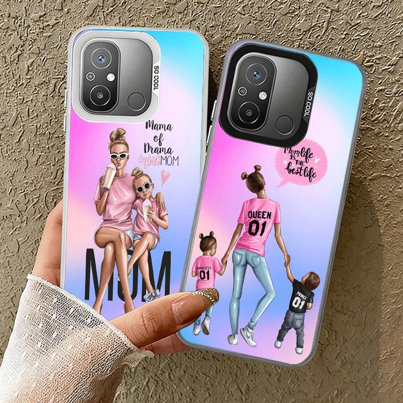 Girl Mom Baby Color Design Soft Phone Case for Xiaomi Redmi 15C 15 14C 13C 12C Poco X5 X6 X7 Pro X3 F8 F7 Ultra M8 13 12 Cover B