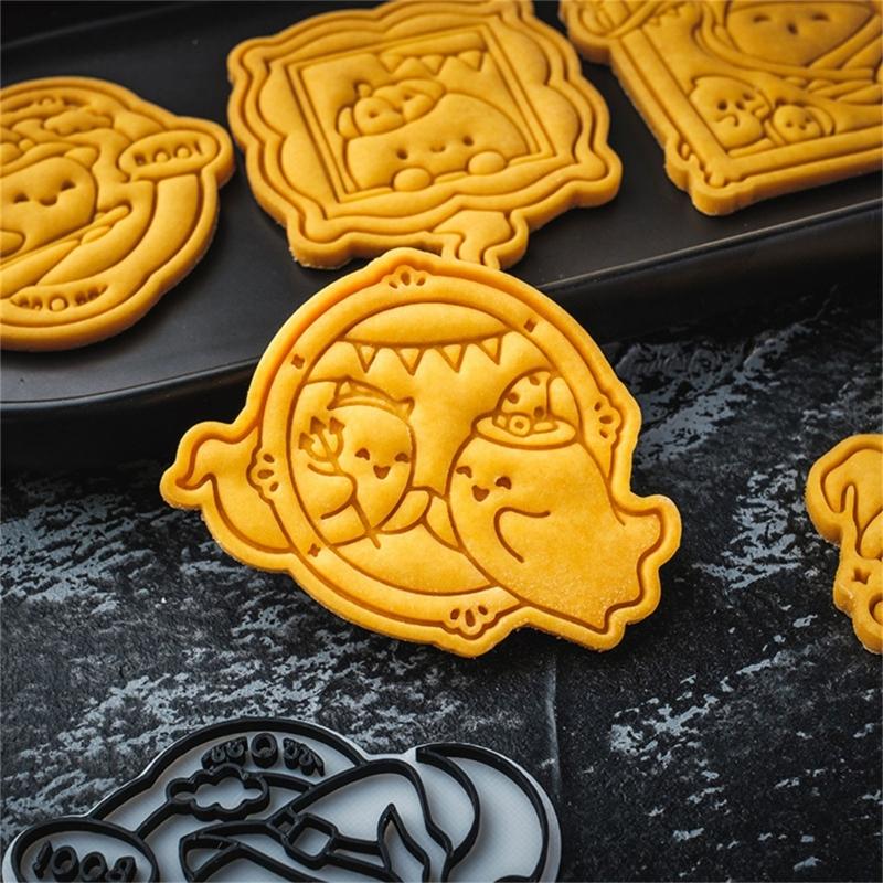 Plastic Baking Cookie Molds With Specter Design Halloween Party Pastry Making Kitchen Utensils For Family Activity