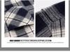 New Men's Plus Size Brushed Cotton Plaid Long Sleeve Shirt for Middle-Aged & Elderly with Straight Hem