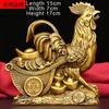 Pure Copper Rooster Statue, Fengshui Crafts, Home Office Decor Zhaocai Zodiac Small Animal Chicken Ornament Sculpture Decoration