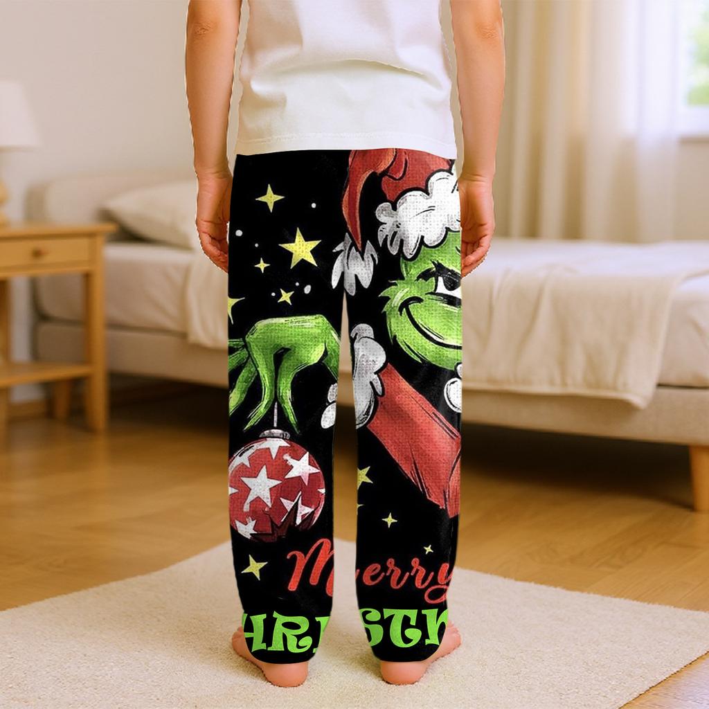 Kinder Vielseitige Weihnachten Druck Tasche Plüsch Lässige Hose Schlafhose Haushose