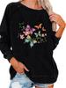 Women's Oversized Pullover Sweatshirt Fashion Butterfly Print Top Ladies Spring/Fall Sweatshirt