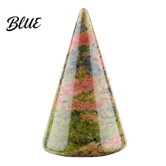 Cone Shaped Ring Holder Crystal Natural Stone Stand Elegant Shape