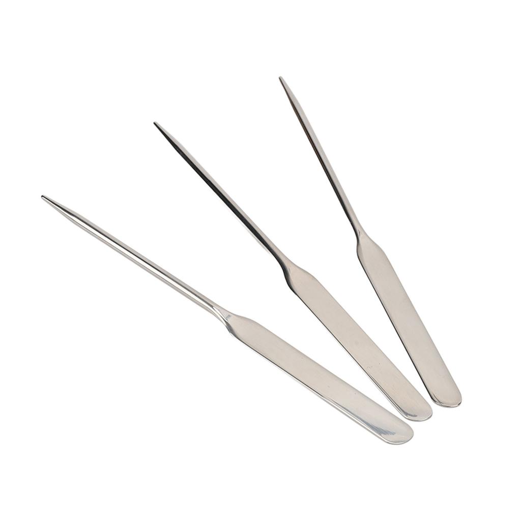 3 Stück Nail Art Rührstab Edelstahl Kleber Mischlöffel Spatel Werkzeug für Zuhause Salon