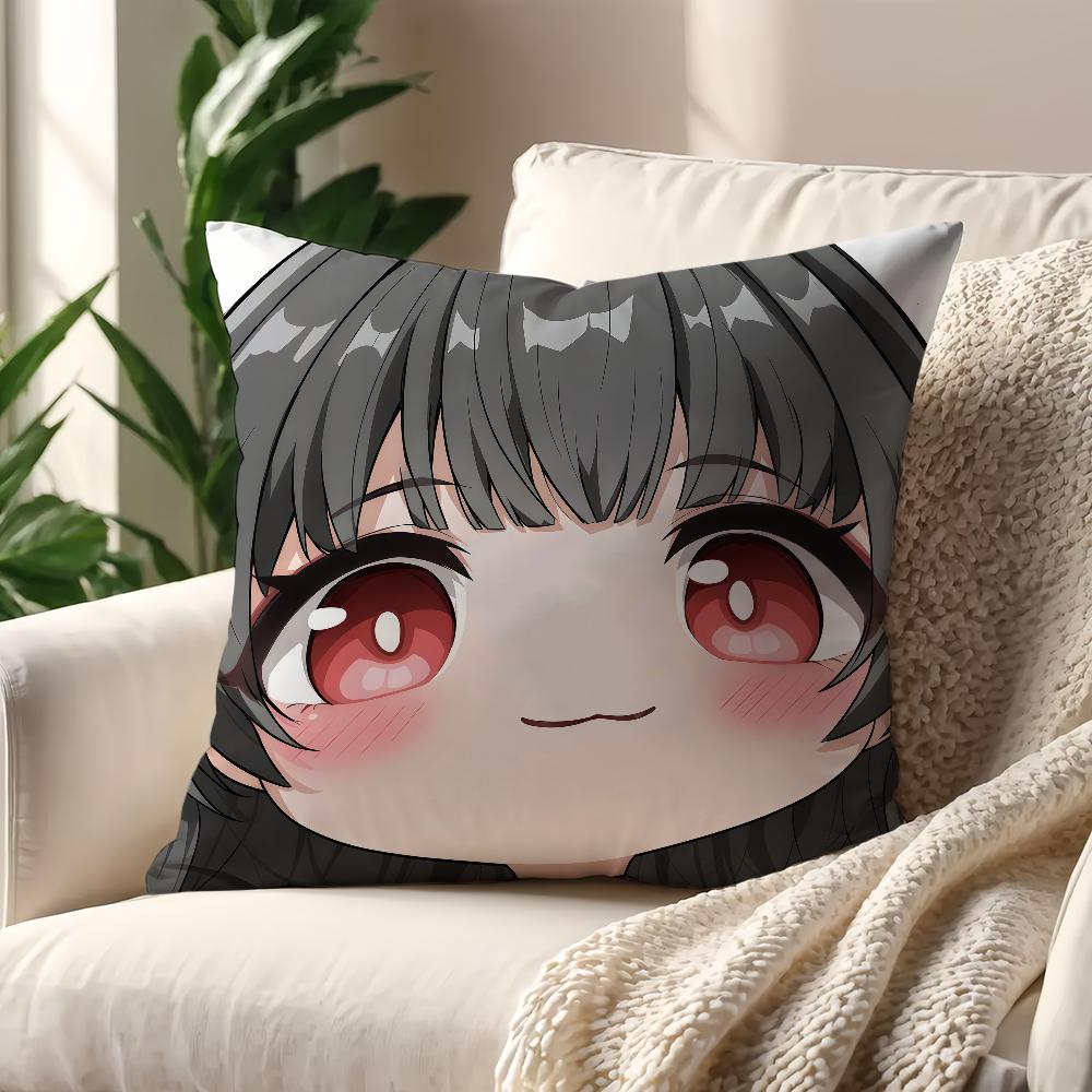 Game Wuthering Waves face Q-version cushion cover Pillow Cover Decoration Room Home Sofa living Office Car Nordic Simplicity