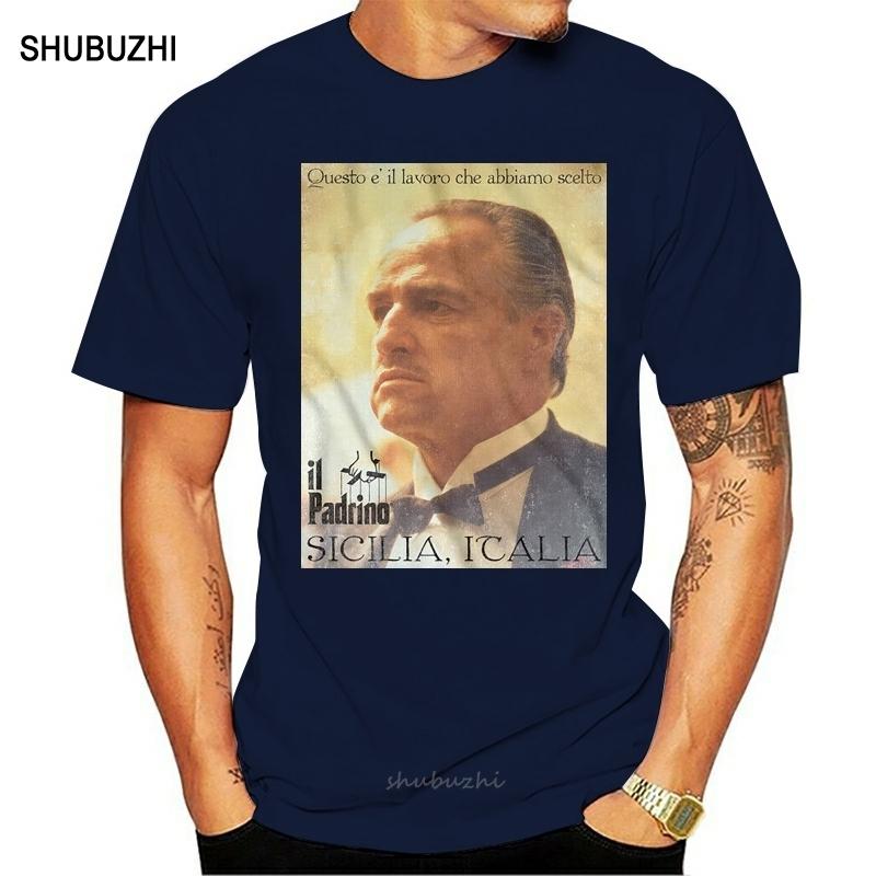 Godfather Don Corleone Padrino MenS T Shirt Sicilia Italia Poster Brando Mafia Men Clothes Tee Shirt S