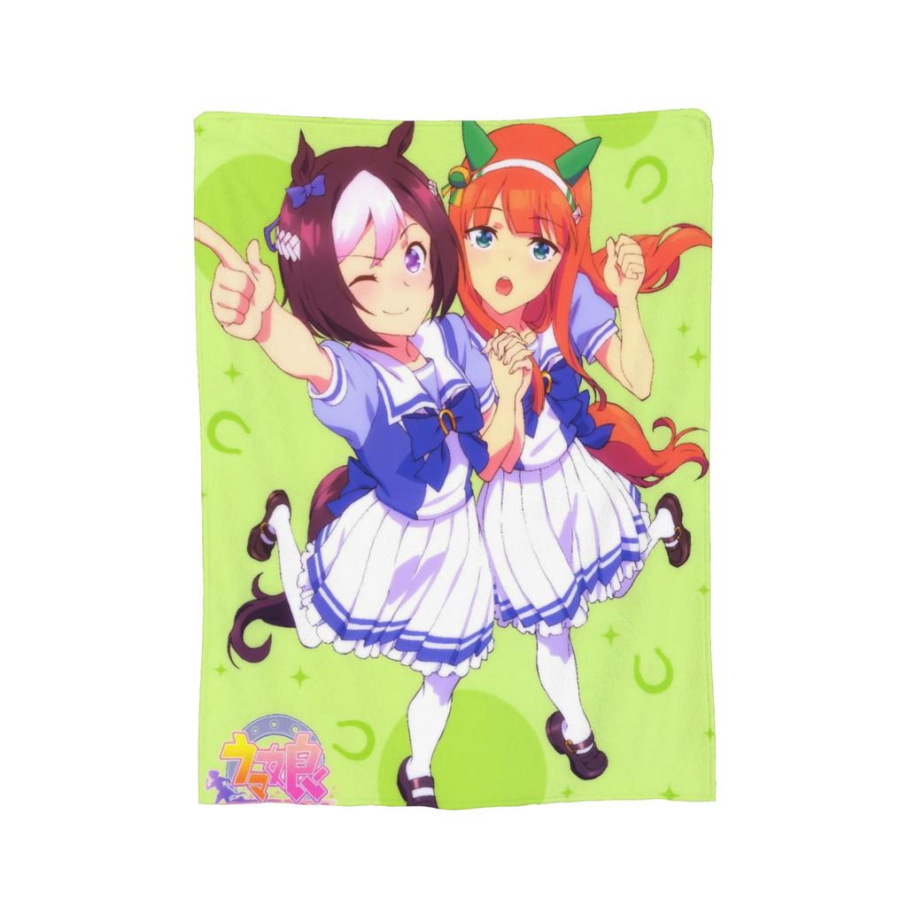 Uma Musume Pretty Derby Blanket Fleece All Season  Portable Lightweight Thin Throw Blankets for Sofa Bedroom Bedspreads