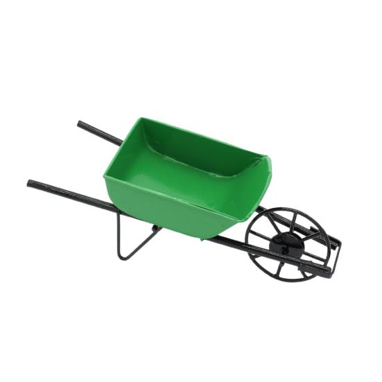 

Кукольный домик, тележка с высокой детализацией, украшение, металлическая мини-тачка, сказочные садовые аксессуары для сцены, реквизит зелёный