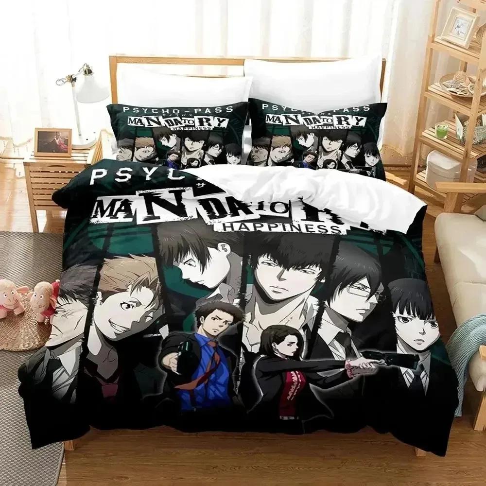 Comforter Anime Psycho Pass Bedding Set Bed Set Comforter King Queen Size Boys Adult Bedding Set