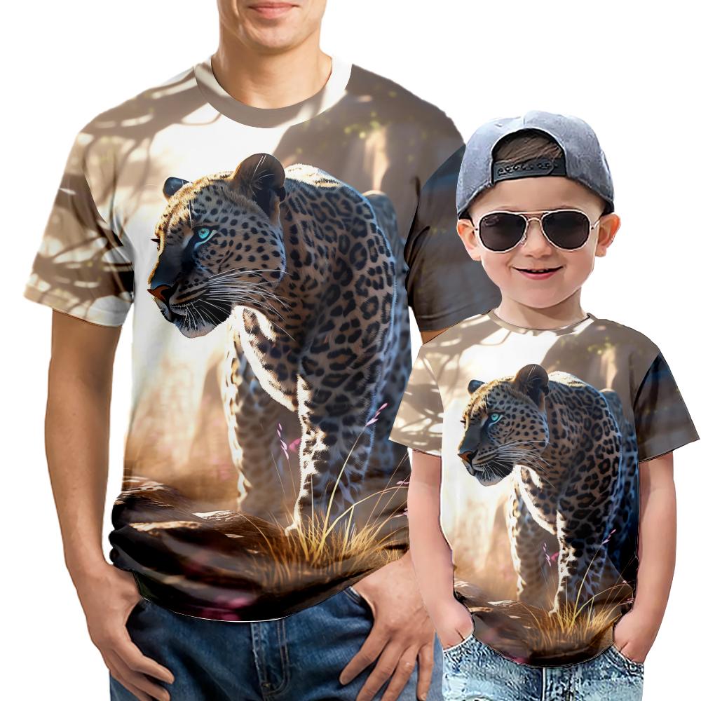 Леопардовые мужские рубашки с коротким рукавом, унисекс, молодежная одежда 80 темно-синий