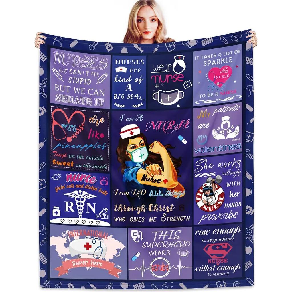 Nurse Gift Blanket Soft Flannel Blanket Nurse Graduation Gift Blanket