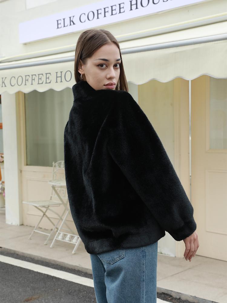 Super Warm Women's Fur One Piece Jacket Environmentally Friendly Cozy Winter Wear