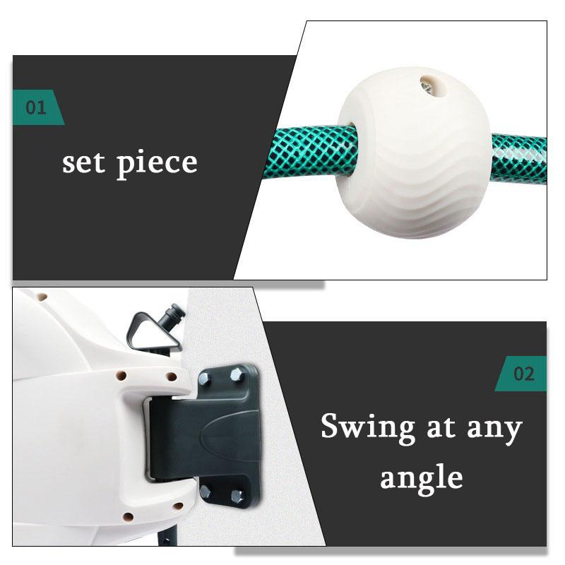 10/20m Automatic Rewind Hose Reel with 7 Pattern Hose Nozzle Water Hose Reel Slow Return System for Car Garden