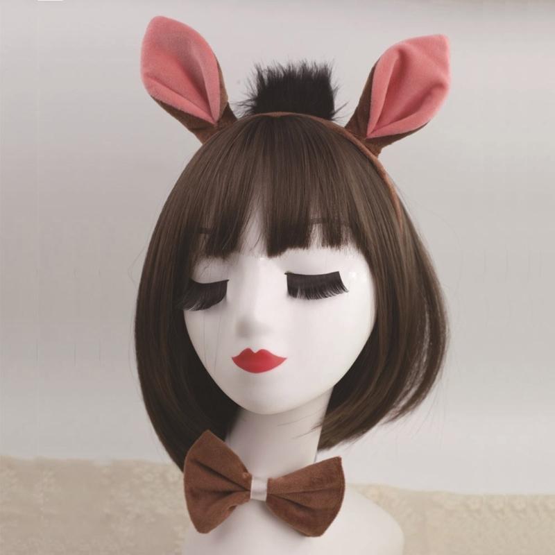 Pig Costume Set Pig Ears Tail Bowtie Tutus Animal Fancy Costume Kit Accessories