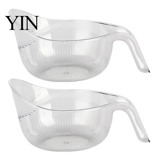 Non Slip Fruit Washer Multipurpose Rice Washing Bowl, with Handle, Plastic Kitchen Colander Basin, Compact Gadgets for Quinoa Pasta Vegetables