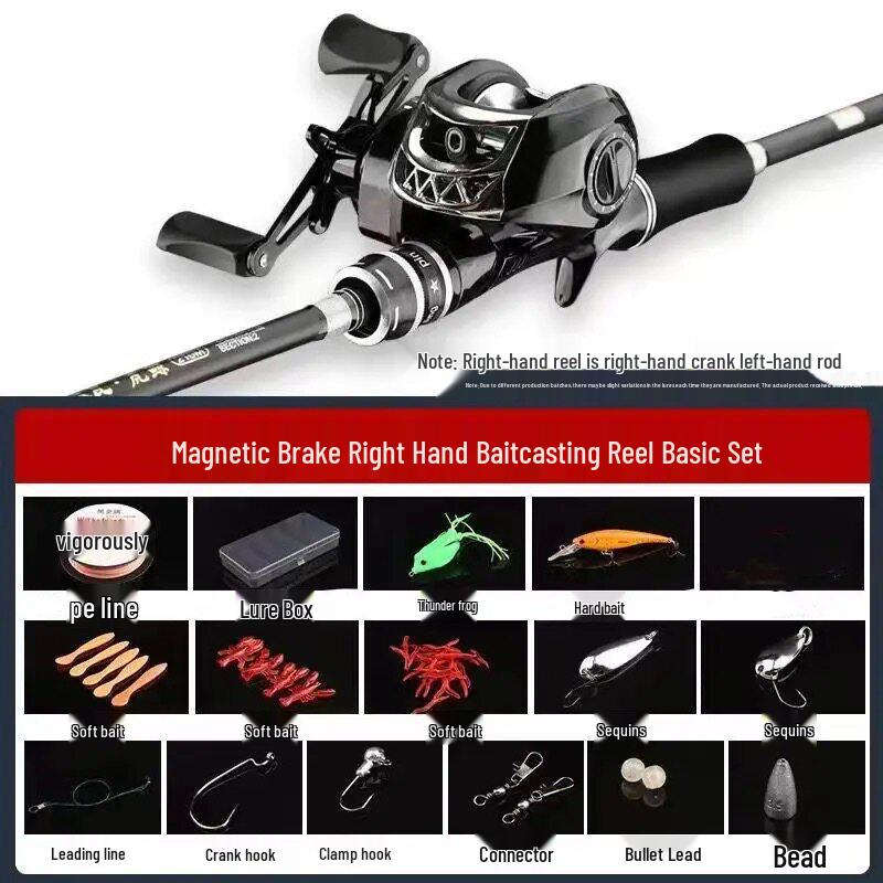 Set Canna da Pesca a Spinning: Canna da Pesca per Mare e Casting con Manico Dritto, Mulinelli a Goccia e da Spinning, Canna a Lancio Lungo