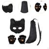 Animal Mask and Tail Set Long for Role Play Halloween Party Costume