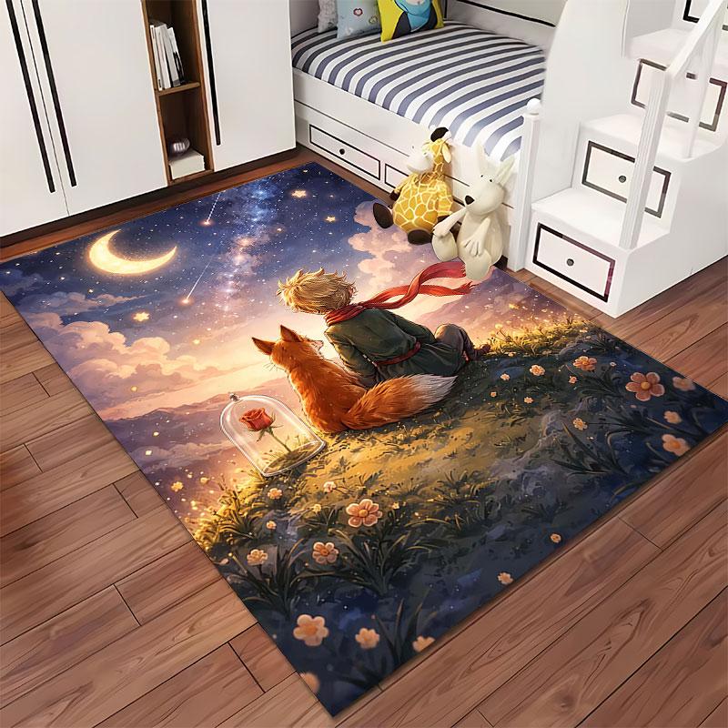 Little Prince with Fox Design suitable as a non-slip mat for the living room or bedroom sofa